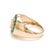 Natural 0.89 cts zambian emerald & 0.06 cts diamond T letter ring in 14k gold For Sale - Image 4 of 18