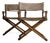1970's McGuire Directors "X" Chairs (Pair) in Cheetah Print For Sale