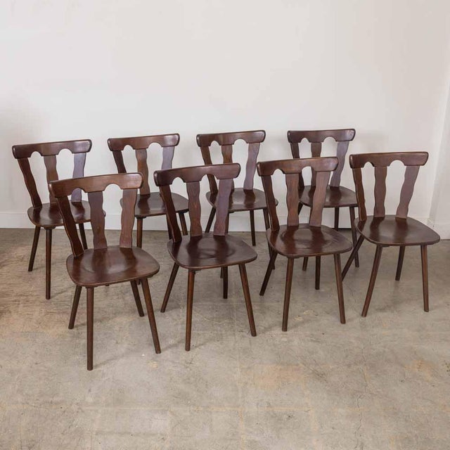 1950s French Wood Brutalist Chairs, Set of 8 For Sale - Image 14 of 14