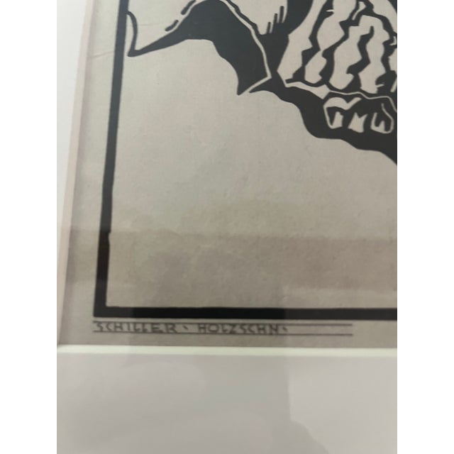 1970s Josef Lacina Original Woodcut, a Portrait of Friedrich Schiller, European Realism Mid Century Art (Czech, 1899-1975) For Sale - Image 5 of 12