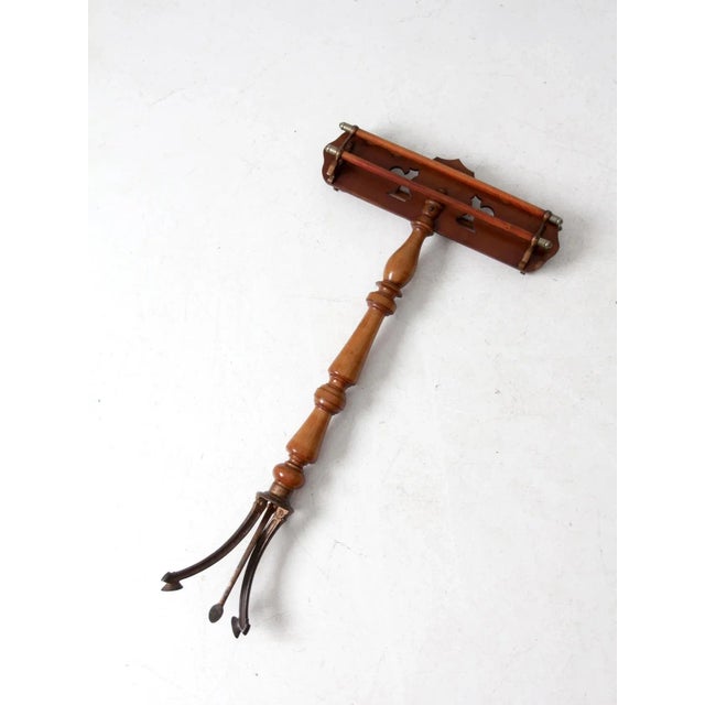 Antique Turned Wood and Iron Towel Stand For Sale - Image 10 of 13