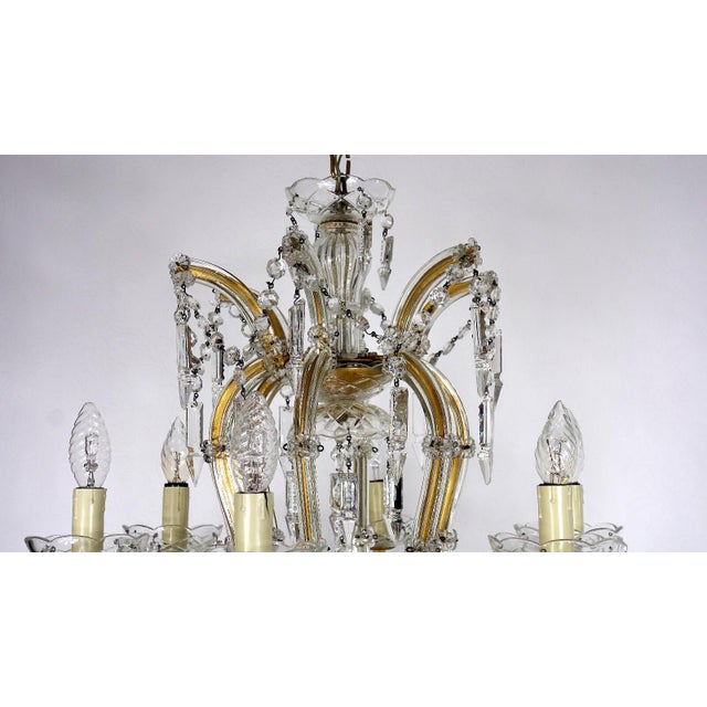 Mid-Century Modern Crystal 18-Light Chandelier, 1990s For Sale - Image 3 of 17