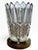 Vintage Cut Glass Table Lamp With Geometric Faceted Design & Gold-Tone Base For Sale In Portland, ME - Image 6 of 7