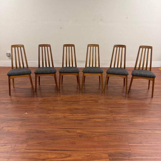 Mid-Century Modern Benny Linden Teak Dining Chairs With New Foam and Fabric - Set of 6 For Sale - Image 3 of 6