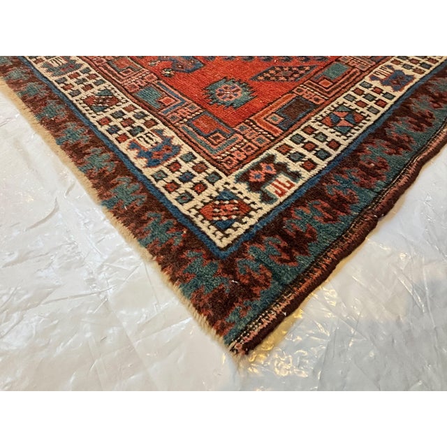 1920s Antique Persian Heriz, 3'1" X 4'6" For Sale - Image 5 of 5