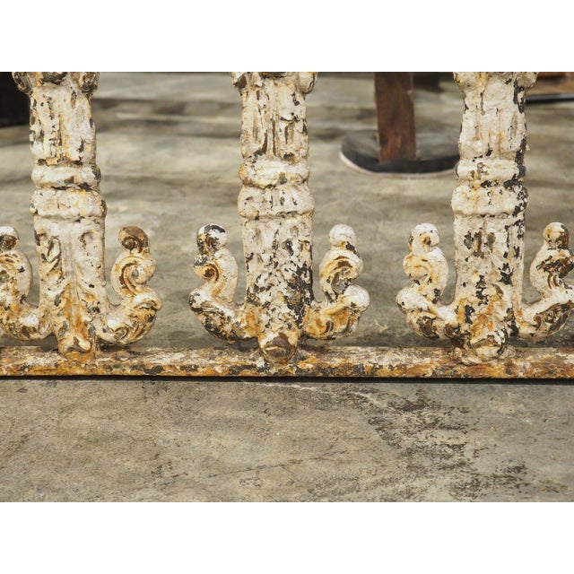 Antique Belgian Painted Iron Balcony Console Table With Marble Top, Circa 1900 For Sale - Image 10 of 17