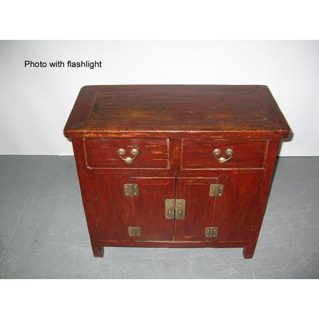 Wood 19th Century Antique Chinese Northern Country-Style Lacquered Cabinet For Sale - Image 7 of 8