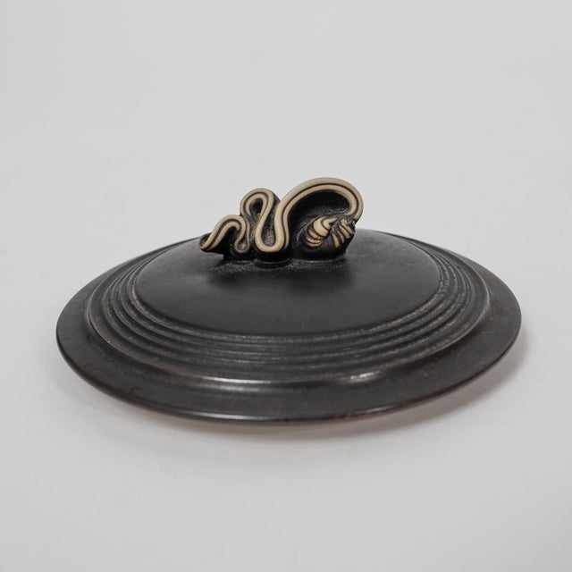 Andrew McCorkindale Raku Crackle Glaze Lidded Vessel For Sale - Image 4 of 6