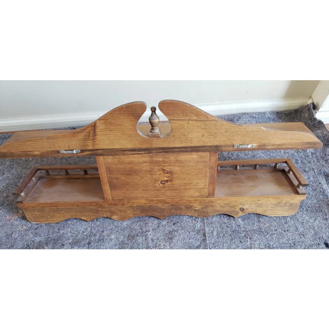 Wood Vintage Handcrafted Carved Pine Wall Cabinet by Brabant For Sale - Image 7 of 9