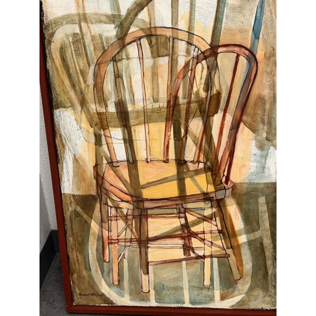 Wood Robert McClay "Chair" Original Artwork, Framed For Sale - Image 7 of 12