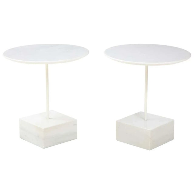 Ettore Sottass Primavera Carrrara Marble Side Tables - A Pair For Sale - Image 13 of 13