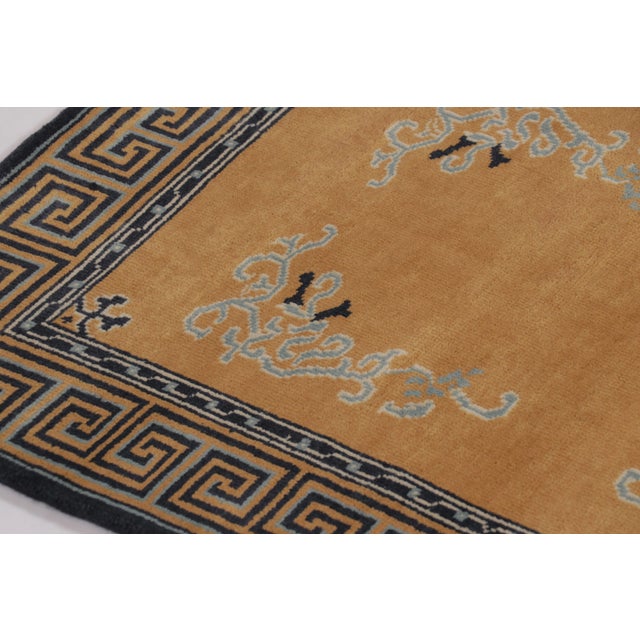 Art Deco Rug & Kilim’s Chinese Art Deco Inspired Rug, Brown With Greek Key Border For Sale - Image 3 of 7