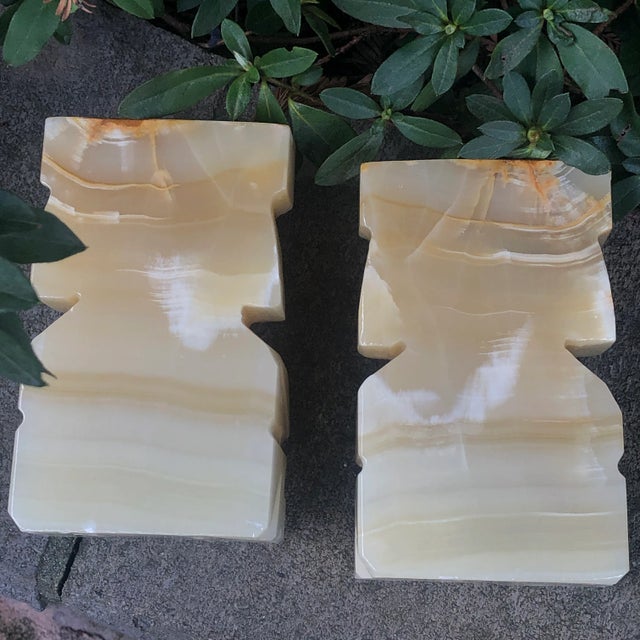 Vintage Aztec Onyx Stone Aztec Mayan Bookends For Sale In Sacramento - Image 6 of 11