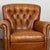 Pair, 20th Century Vintage Brown Leather Chesterfield Club Chairs For Sale - Image 4 of 15