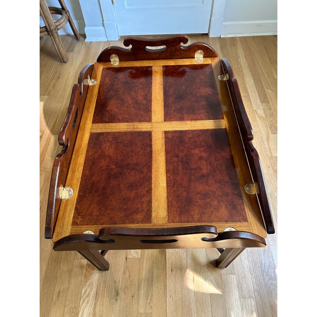 Chinoiserie 1979 Thomasville Chinese Chippendale Mahogany Butler Coffee Table For Sale - Image 3 of 12