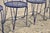 Blue Vintage Victorian Blue Wrought Iron Small Garden Bistro Dining Chairs - Set of 4 For Sale - Image 8 of 10