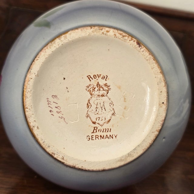 1885 Royal Bonn Pastel Blue Vase For Sale - Image 4 of 4