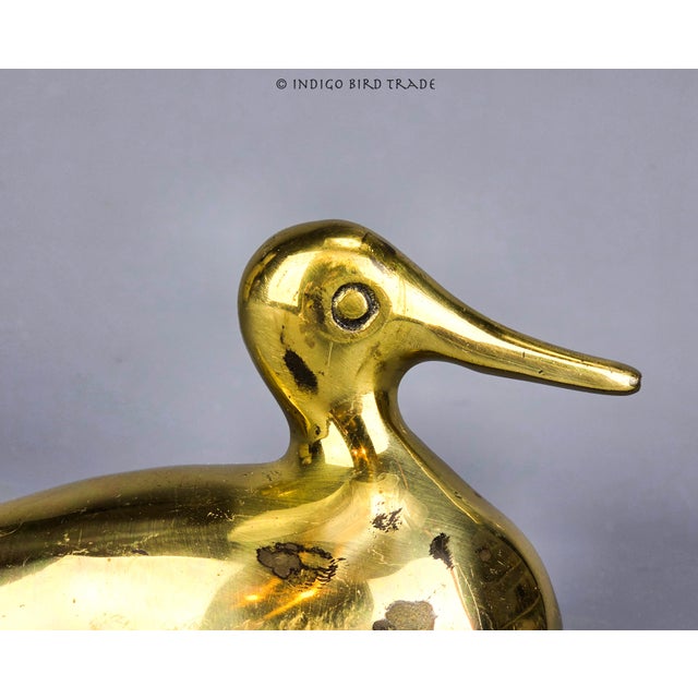 Vintage Solid Brass Duck Figurine Paperweight For Sale In Greenville, SC - Image 6 of 7