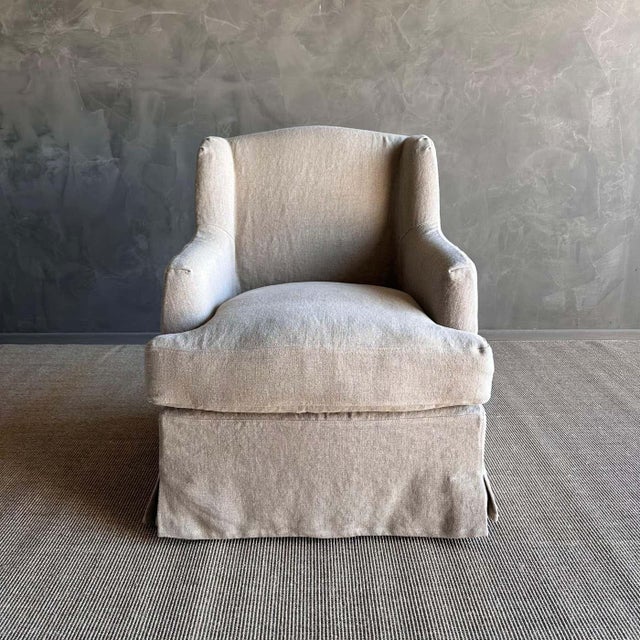 Introducing the Papillion Linen Wing Chair, a stunning piece that combines elegance and comfort. This chair is crafted...