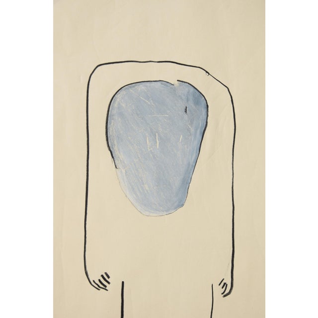 Paper Albert Schöpflin, Anonymous Figure, 1990, Opaque Paint & Charcoal For Sale - Image 7 of 10