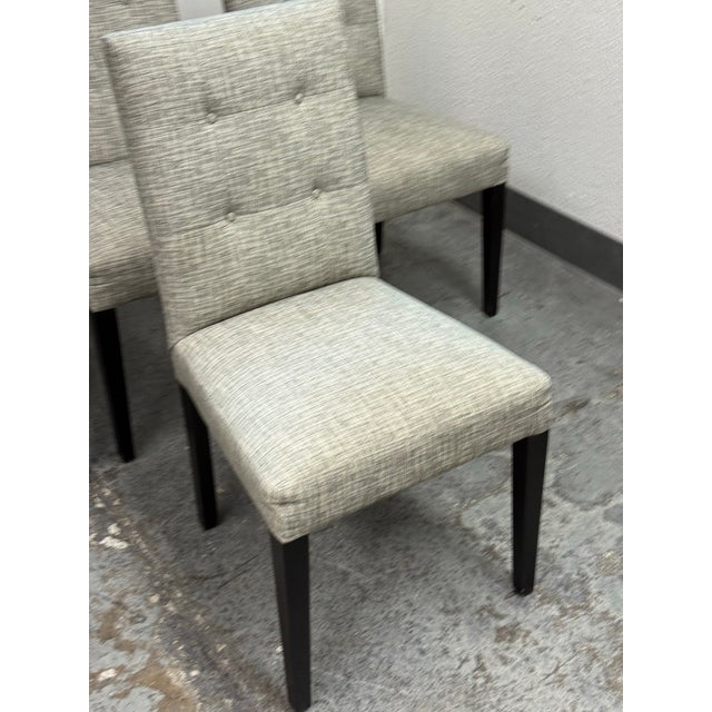 Crate & Barrel Tufted Parsons Dining Chairs, Set of Four For Sale - Image 10 of 12