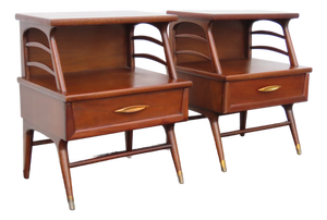 Kent Coffey Mid Century Modern Nightstands End Side Tables a Pair 6904