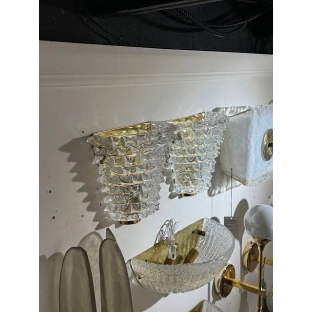 Pair of Modern Rostrada Murano Glass and Brass Sconces For Sale In Dallas - Image 6 of 6
