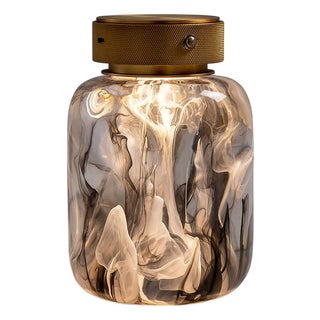 Oceanic Marbled Black LED Cordless Lamp For Sale