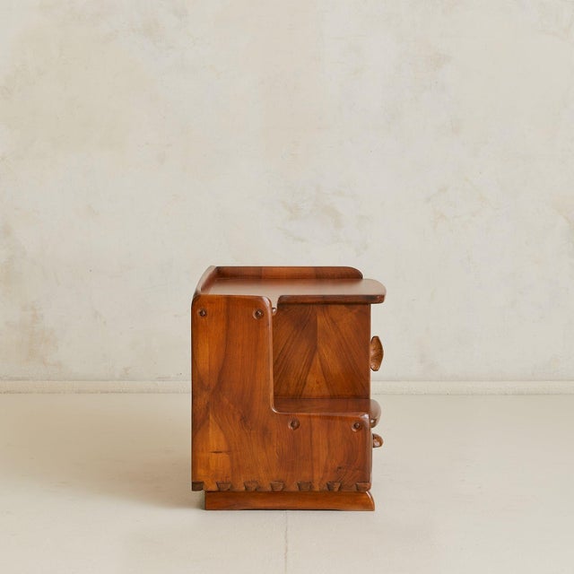 Swiss Carved Elm Nightstand Attributed to Franz Xaver Sproll, 1950s For Sale In Chicago - Image 6 of 11
