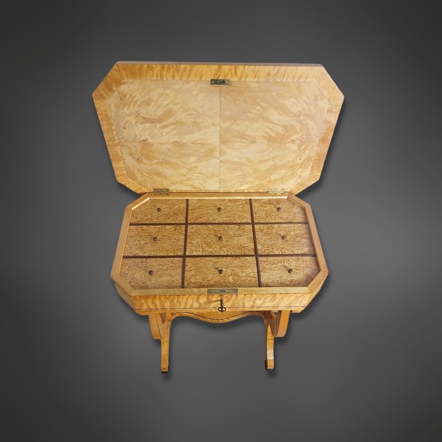 Vintage Biedermeier Style Lyre-Shaped Table, 1920 For Sale - Image 6 of 9
