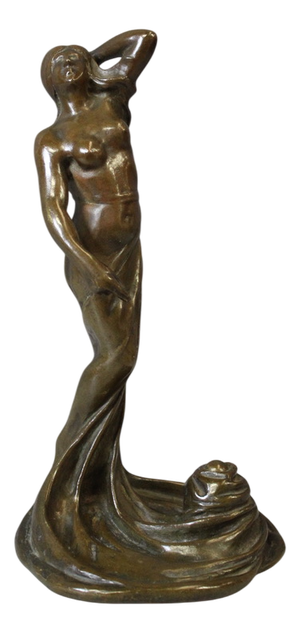 Art Nouveau Bronze Woman Dancing by Heurtebise