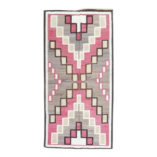 Antique American Navajo Ivory Tribal Rug - 3'5" x 6'2" For Sale
