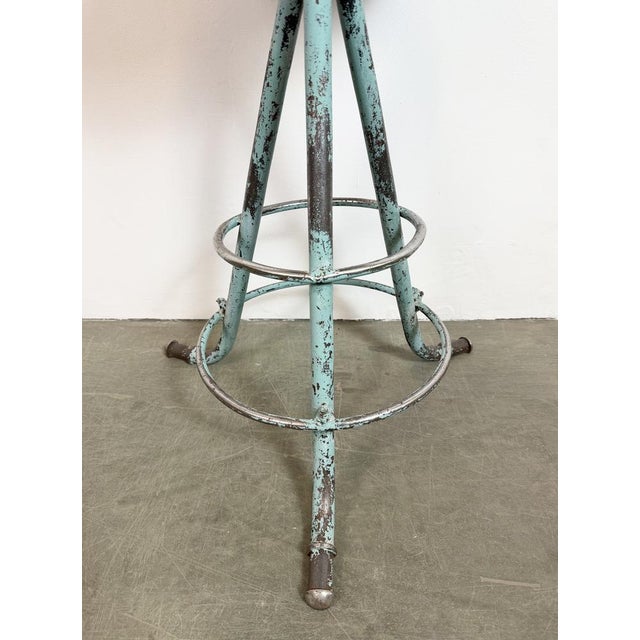 Industrial Green Workshop Stool, 1960s For Sale - Image 4 of 18