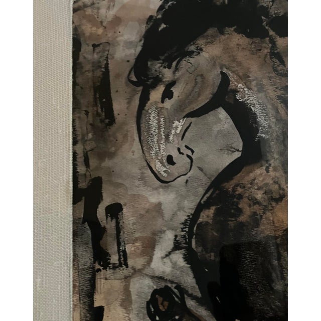 1950s 1950s Large Mid-Century Calligraphic Horse Study – Signed & Attributed For Sale - Image 5 of 8
