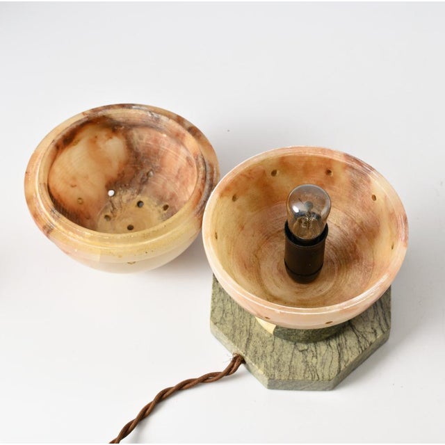 Art Deco Alabaster Ball-Shaped Table Lamp, 1930s For Sale - Image 11 of 13