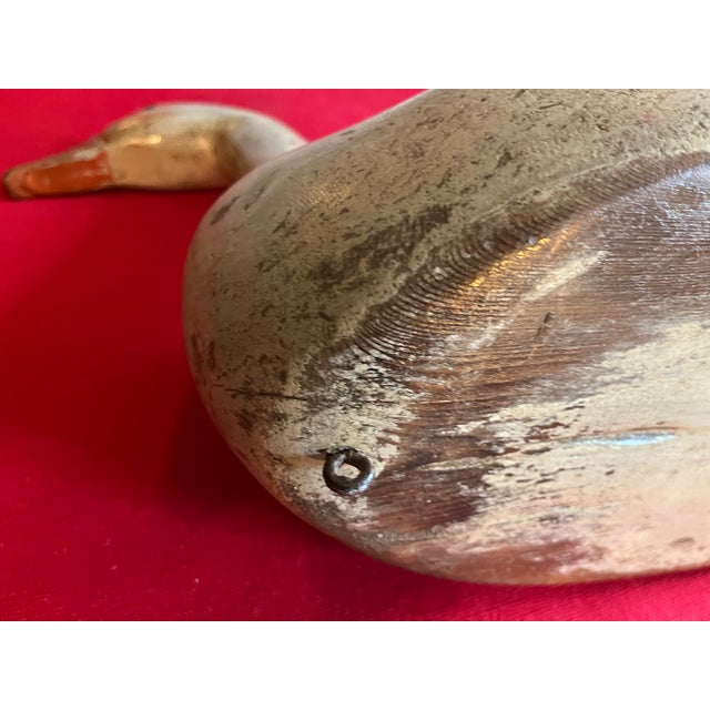 Antique Carved Wood & Paint Decorated Snow Goose Waterfowl Bird Decoy Circa 1920 For Sale - Image 17 of 18