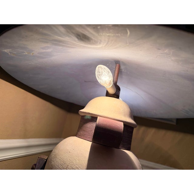 Antique White Amphora Urn Lamp Postmodern Statement Piece After Max Blumberg For Sale - Image 8 of 12
