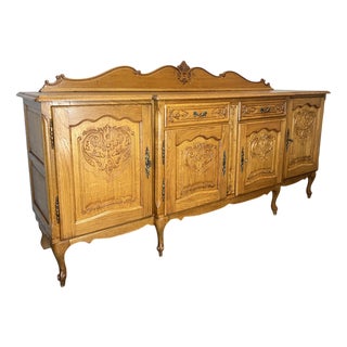 Vintage French Louis XVI Style Oak Buffet For Sale