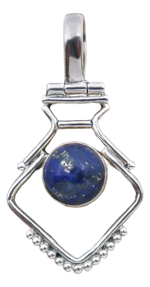 Vintage Modern Lapis Lazuli Sterling Pendant