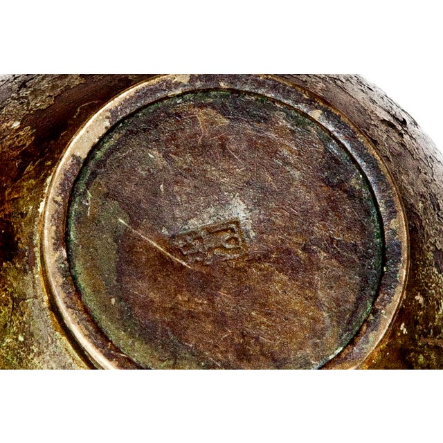 Mid 20th Century Green Patina Japanese Bud Vase For Sale - Image 4 of 6