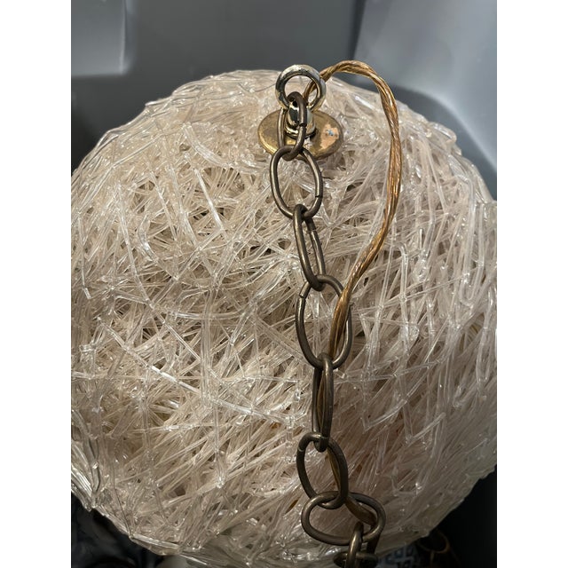 Mid 20th Century Mid 20th Century MCM Lucite Hanging Lamp For Sale - Image 5 of 6