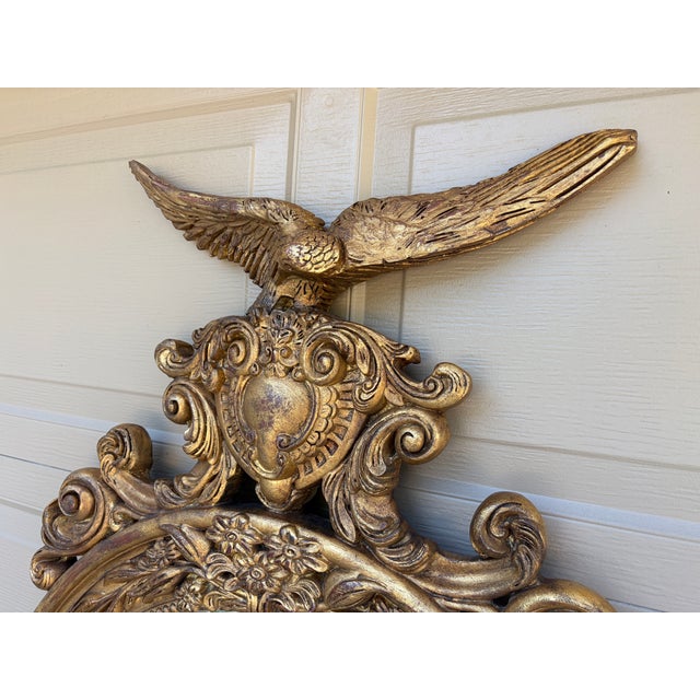 Large Federal Giltwood Eagle Convex Mirror, 20th Century For Sale - Image 4 of 14
