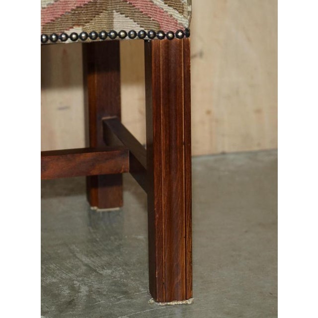 Gold Victorian Style Kilim Bench For Sale - Image 8 of 15