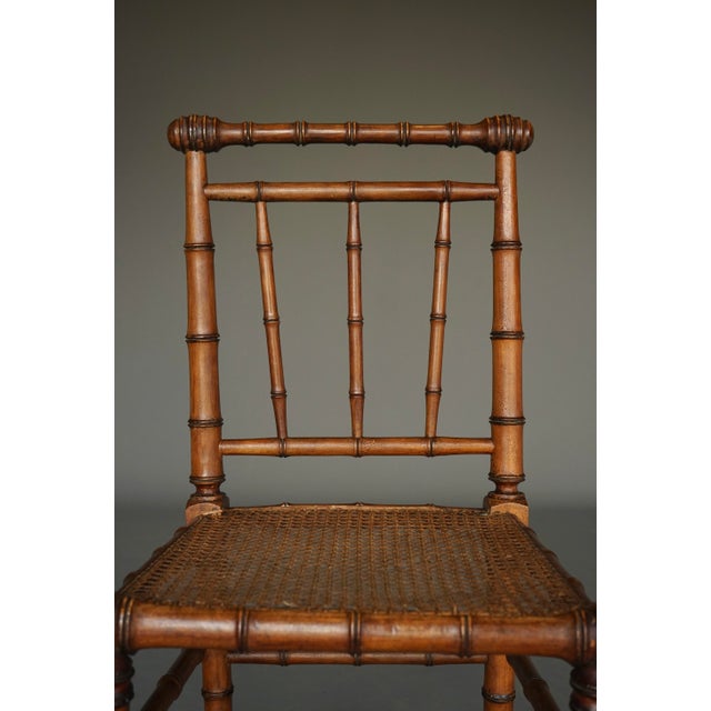 Antique American Faux Bamboo Side Chair, 1880s For Sale - Image 12 of 15