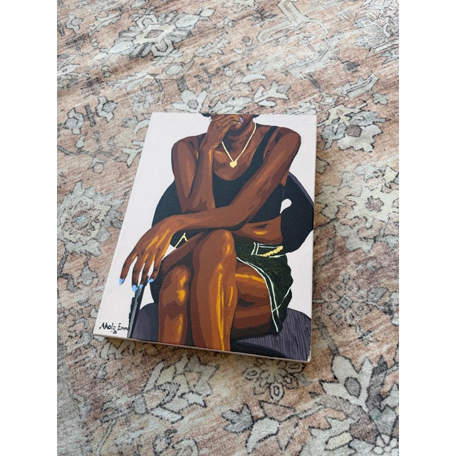 I painted Taking Up Space to celebrate quiet confidence and owning your presence. The painting shows a woman seated...