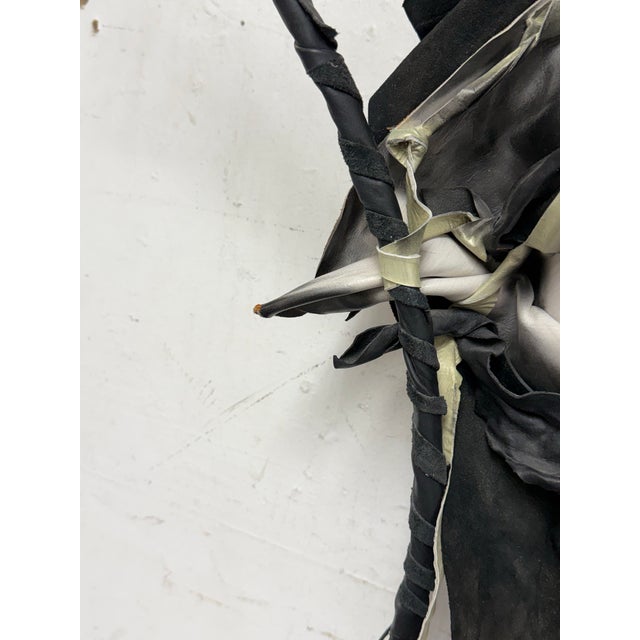 Ivory Dominique Caron Handmade Leather Art Mask For Sale - Image 8 of 12