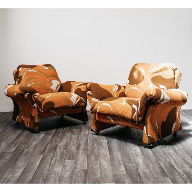 Rare pair of armchairs model "Ionica," designed by Guarnacci, Padovano and Vagnoni for 1P, authentic icons of 1970s...