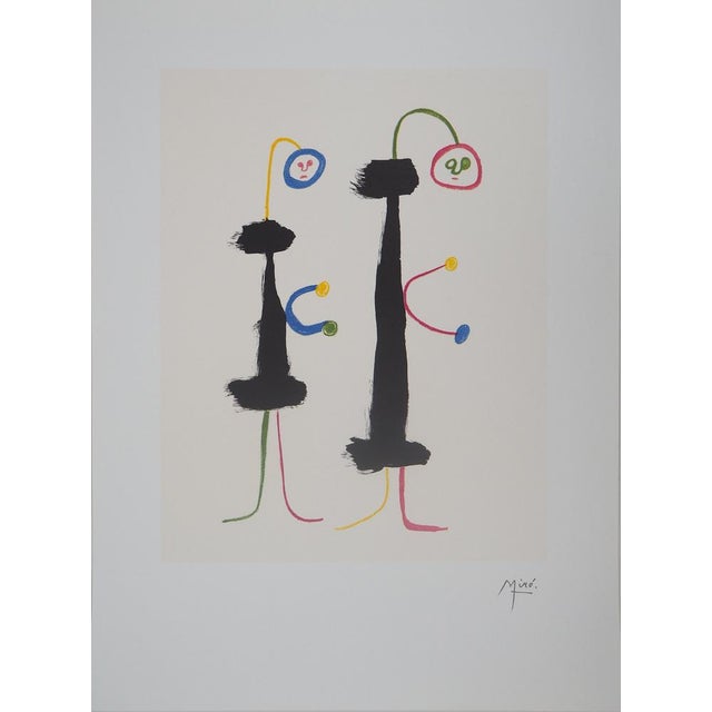 Joan Miro, Surrealist Loving Couple, Lithograph For Sale - Image 6 of 6