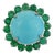 6.13ct Cabochon Turquoise & Emerald Halo Cocktail Ring in 14k White Gold Size 7 For Sale