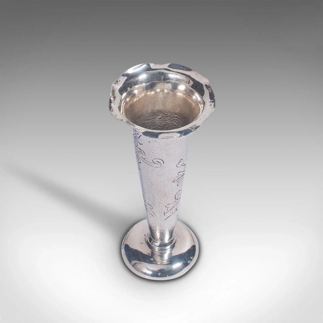 1960s 1960s Small Vintage Chinese Sterling Silver Single Stem Vase For Sale - Image 5 of 9